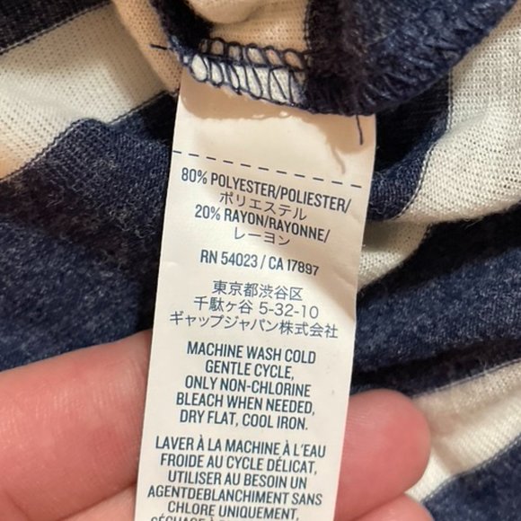 🧡 Old Navy Tunic Long Sleeve Tee Blue White Small - Picture 4 of 4